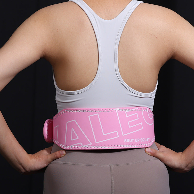 Size L Pink Professional Weightlifting Belt with Sponge Padding for Deep Squat and Deadlift - Men and Women Fitness Supp