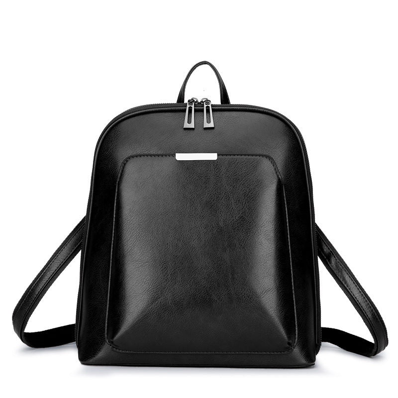 Black Stylish Women's PU Leather Backpack â€“ Spacious, Anti-Theft, Multi-Pocket Travel Bag for School or Work
