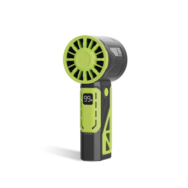 Black And Green 100-Speed Mecha Handheld Fan | USB Rechargeable High-Speed Mini Fan | Powerful & Silent | Lightweight 15