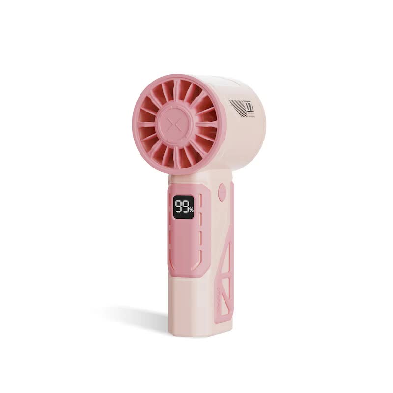 Pink 100-Speed Mecha Handheld Fan | USB Rechargeable High-Speed Mini Fan | Powerful & Silent | Lightweight 150g with 6-8