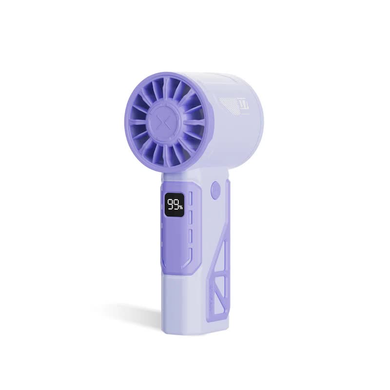 Purple 100-Speed Mecha Handheld Fan | USB Rechargeable High-Speed Mini Fan | Powerful & Silent | Lightweight 150g with 6