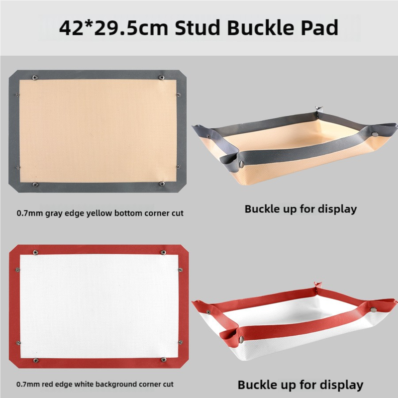 2-piece set (Gray Edge Yellow Background + Red Edge White Background) Non-stick Silicone Baking Mat for Oven & Microwave