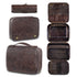 Coffee Luxury PU Business Travel Toiletry Bag - Large Capacity Waterproof Makeup Organizer with Dividers - Portable & Stylish Bathroom Storage
