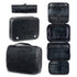 Black Luxury PU Business Travel Toiletry Bag - Large Capacity Waterproof Makeup Organizer with Dividers - Portable & Stylish Bathroom Storage