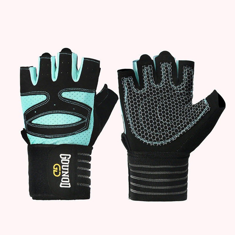 Size S Black And Blue Breathable Anti-Slip Gym Gloves for Workout and Weightlifting - Durable, Adjustable Fitness Gloves