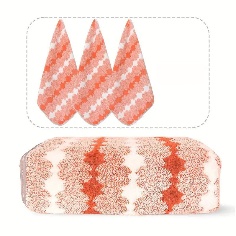 Orange Premium Coral Fleece Towel Set - 1 Bath Towel (88x170cm) + 3 Hand Towels (35x35cm) - Soft, Absorbent, and Quick-D