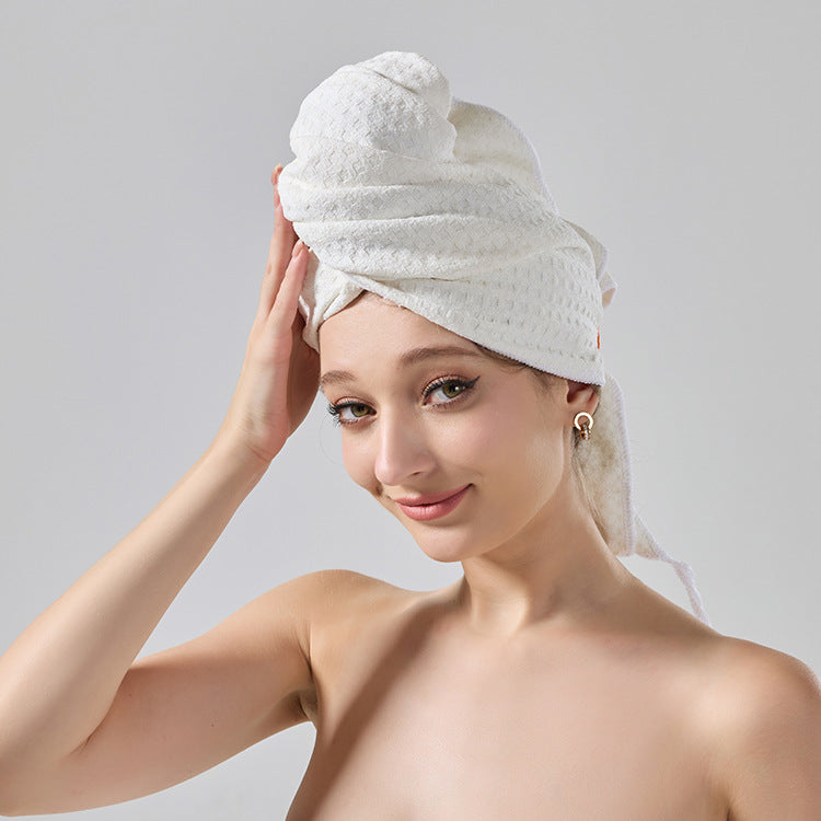 2 Pcs White Super Absorbent Waffle Weave Hair Towel, Multi-Functional Quick Drying Turban for Women, Soft & Fast Drying 