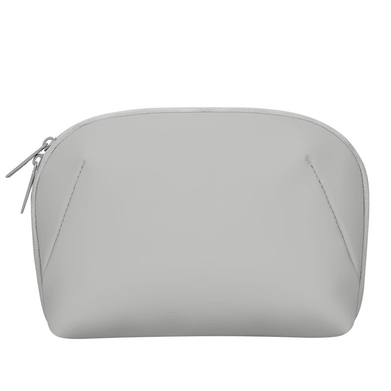 Grey Large Capacity Multi-functional PU Digital Storage Organizer Bag, Waterproof & Portable, for Cables, Chargers, and 