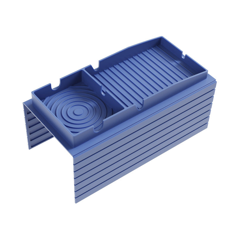 Blue Multi-Function Sofa Cup Holder Tray, Silicone Drink Organizer, Adjustable and Easy-to-Clean Sofa Armrest Storage Bo
