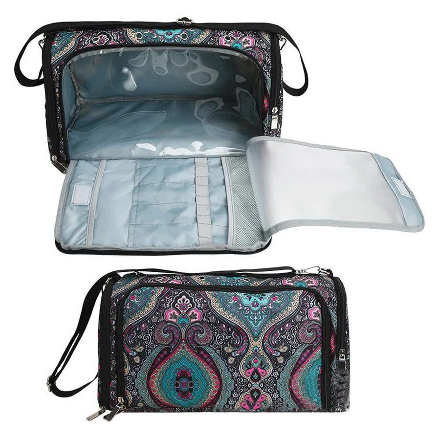 Geometric Patterns Multi-Functional Crochet Hook and Yarn Storage Bag â€“ Convenient Carrying Case for Crochet, Knitting