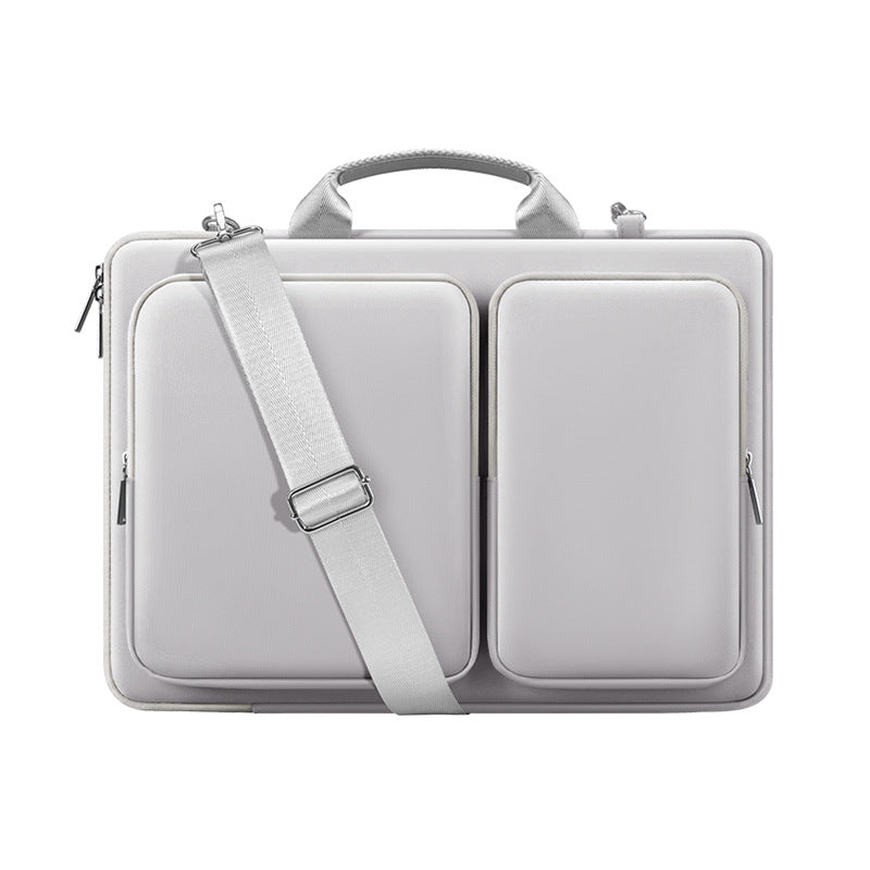 Grey 15.6-Inch Shockproof Laptop Bag with Compartments â€“ Slim Design, Travel-Ready