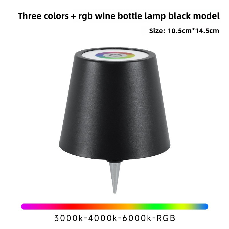 Black RGB Color-Changing LED Bottle Lamp â€“ Adjustable Smart Lighting for Home Decor