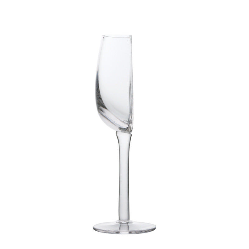1 Pcs Unique Half-Round Crystal Wine Glass â€“ Elegant Champagne Flute for Red & White Wine