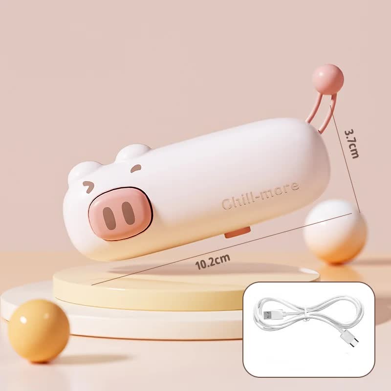 2 Pcs Pink Pig Mini Handheld Heat Sealing Machine for Food Bags â€“ Compact, Portable, USB Rechargeable