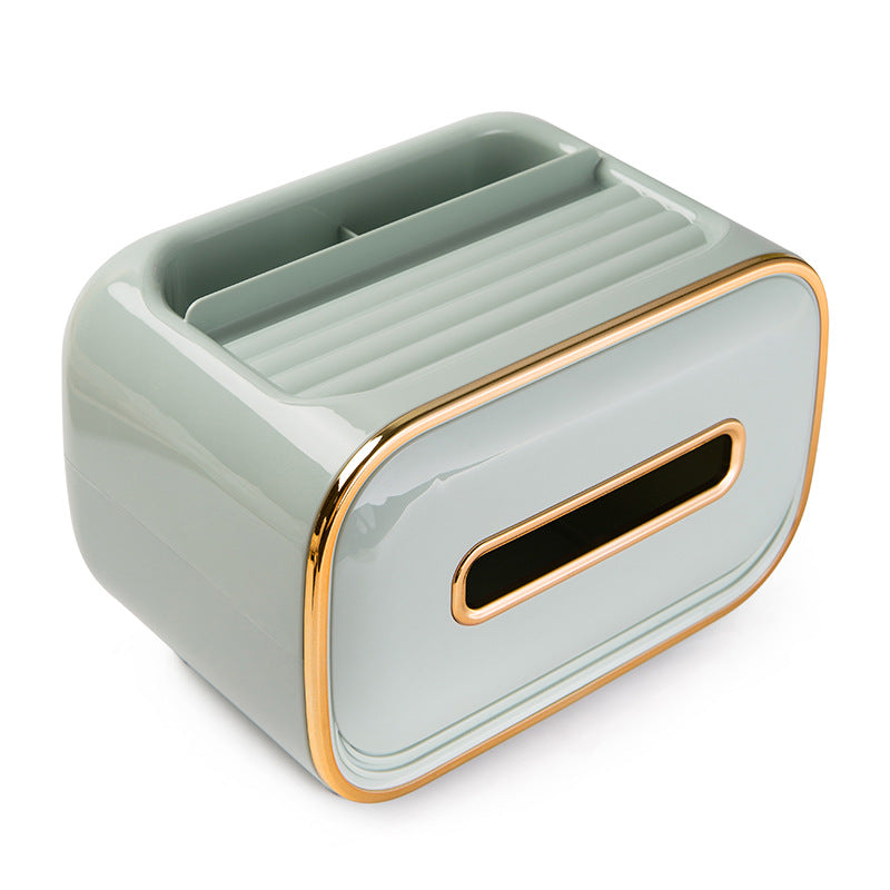 Blue PET Luxury Tissue Box â€“ Multifunctional Desktop Paper Towel Organizer for Home and Living Room