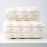 Beige Thickened Coral Fleece Towel Set, Large Bath Towel & Face Towel Combo, Soft & Absorbent Towels for Home Use
