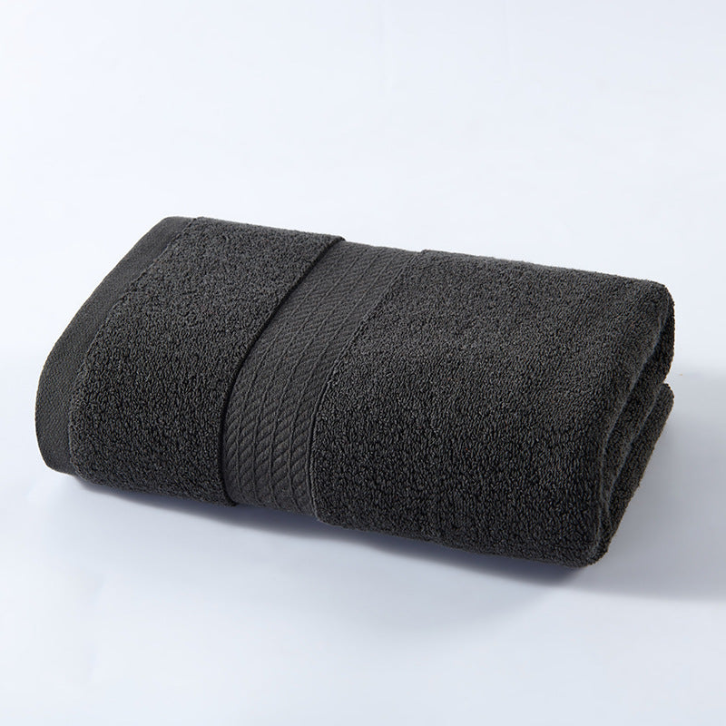 Black Premium Thick Cotton Bath Towel for Adults - Soft and Absorbent Bathroom Towel