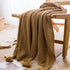 Brown 110cm x 150cm Soft Tassel Throw Blanket for Sofa or Bed, Cozy  Casual Blanket for Office Nap, Minimalist Bed End C