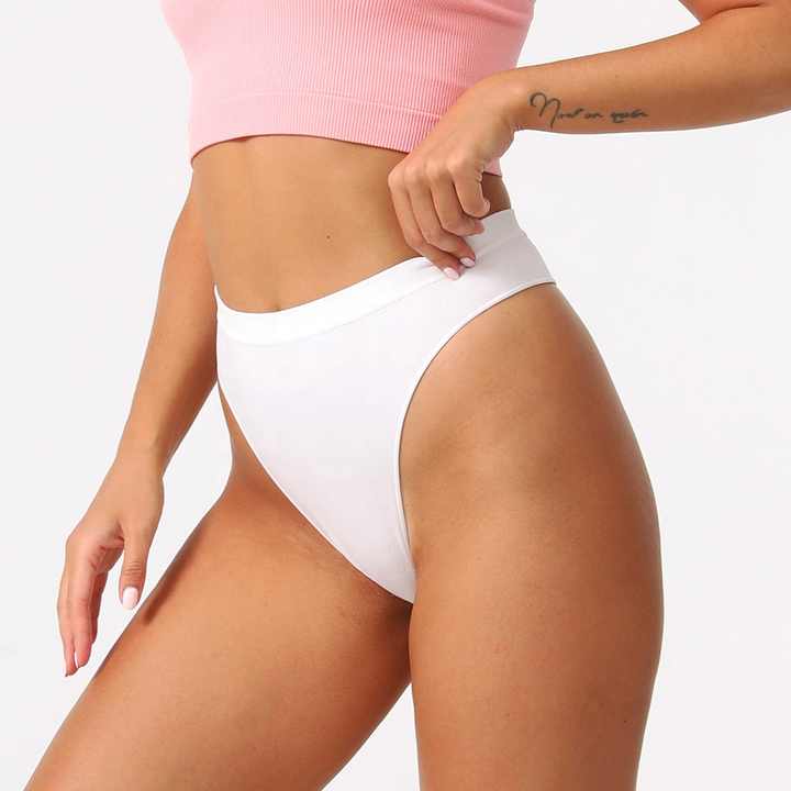 Size S Comfortable High-Waisted Women's Cotton Thong Underwear â€“ 6-Pack in Classic Colors