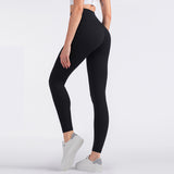 Size XL Black High-Waisted Seamless Yoga Pants for Women - Tummy Control, Butt Lifting & Back Waistband Pocket