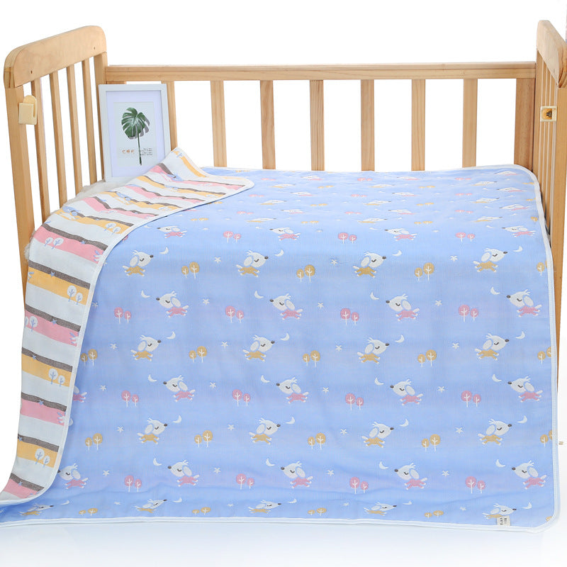 Blue Dog, 6-Layer Muslin Baby Blanket - Soft Cotton Bedding for Infants and Toddlers, 110x110cm