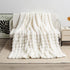 Beige 70*100cm Plush Toscana Throw Blanket - Soft Flannel Fleece for All Seasons, Perfect for Couch & Bed
