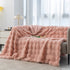 Pink 100*160cm Plush Toscana Throw Blanket - Soft Flannel Fleece for All Seasons, Perfect for Couch & Bed