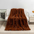 Dark Brown 100*160cm Plush Toscana Rabbit Hair Throw Blanket - Soft Flannel Fleece for All Seasons, Perfect for Couch & 