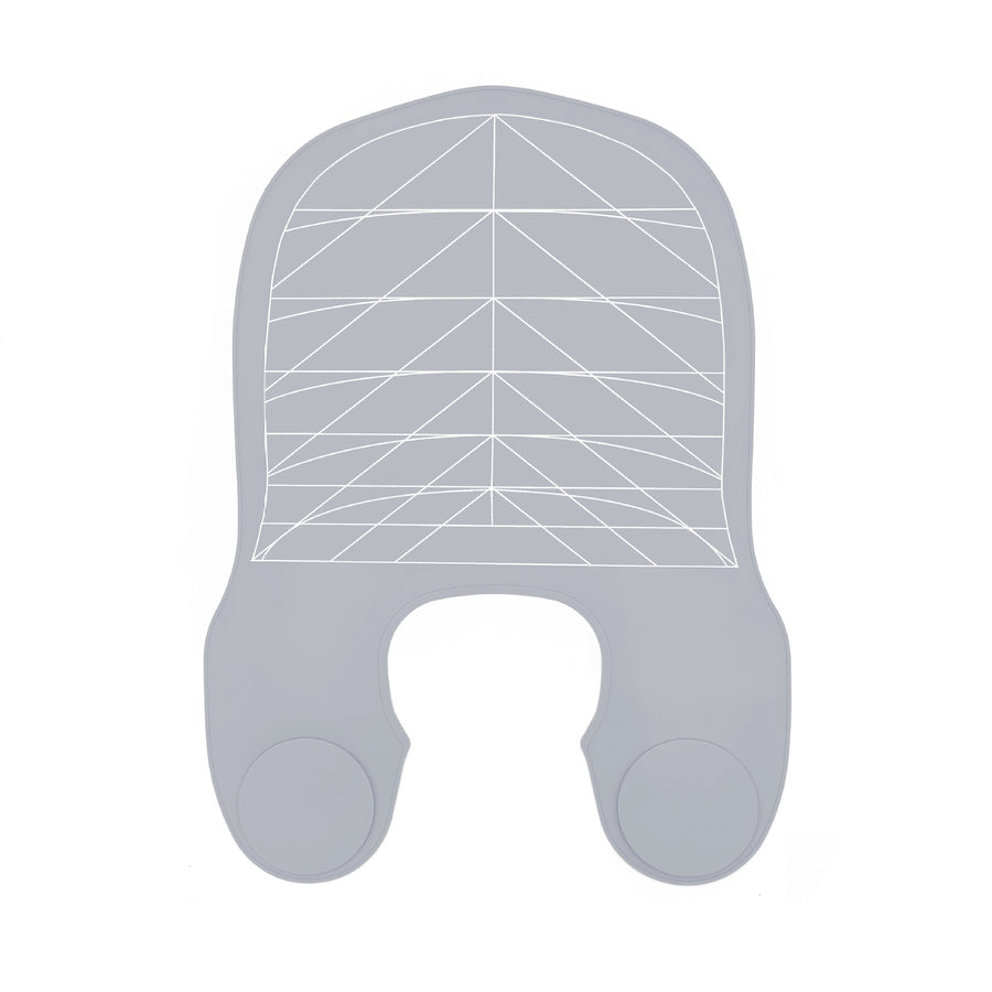 Gray Striped Silicone Hairdressing Cape - Extended Oversized Shoulder Pad for Hair Dyeing and Perming