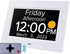 White Crystal Clear 7-Inch Digital Day Clock with Auto Dimming & Voice Assist - Perfect for Seniors