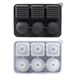 2 PCS Sphere & Square Ice Cube Tray (Black) - Novelty Silicone Ice Maker for Whiskey Cocktails