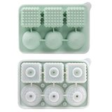 2 PCS Sphere & Square Ice Cube Tray (Green) - Novelty Silicone Ice Maker for Whiskey Cocktails