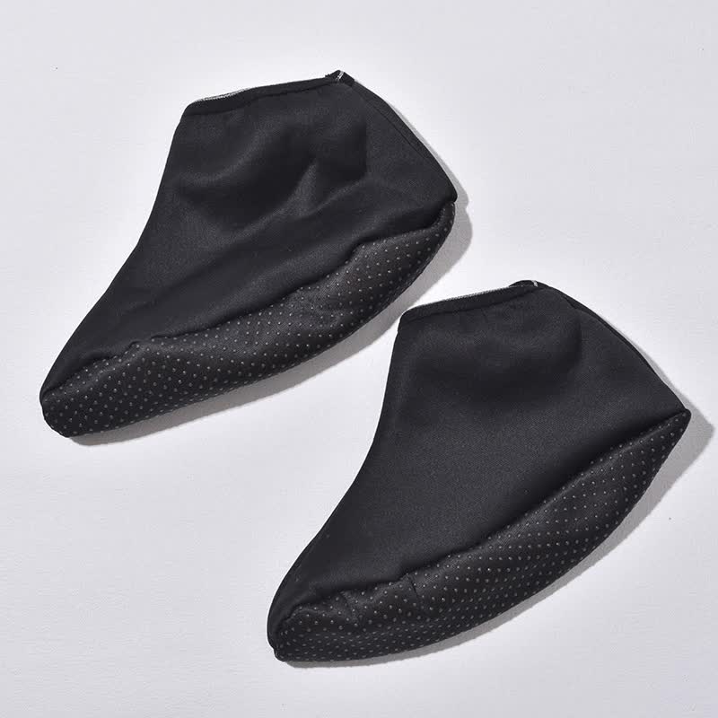 6 Pairs Women's Cozy Black Non-Slip Mid-Calf Socks - Warm Fleece-Lined High-Top Floor Socks for Fall & Winter