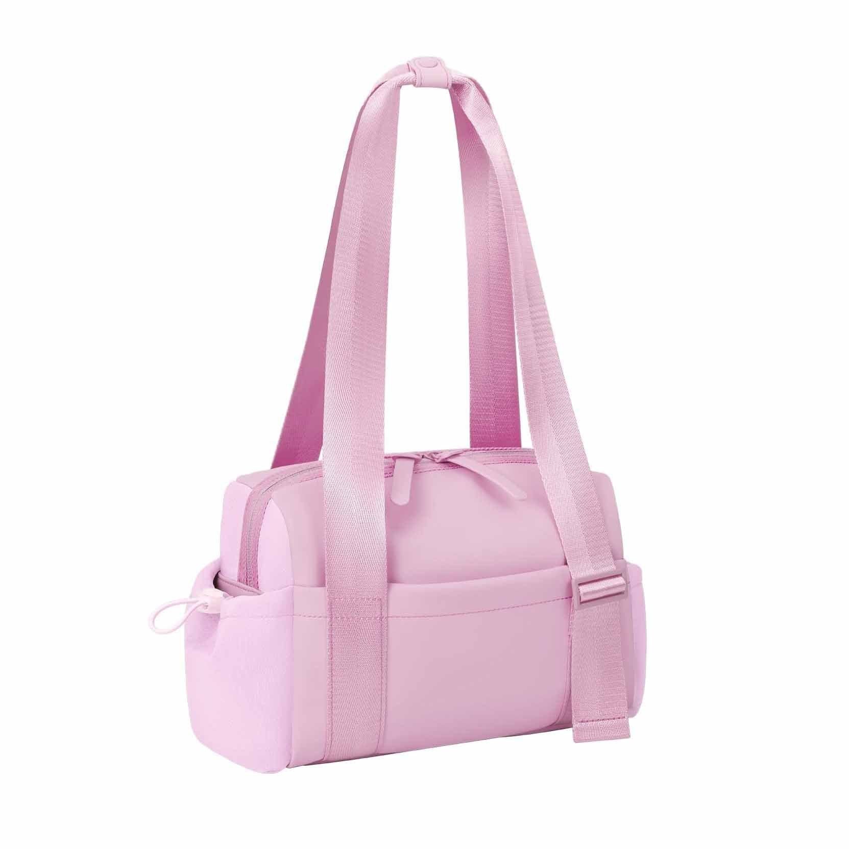 Stylish Pink Mini Gym Bag & Travel Tote - Compact Duffel with Wet Pocket, Luggage Sleeve & Multiple Compartments