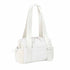 Stylish white Mini Gym Bag & Travel Tote - Compact Duffel with Wet Pocket, Luggage Sleeve & Multiple Compartments