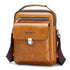 Premium PU Leather Crossbody Bag for Men - Vintage Light Brown Shoulder Bag