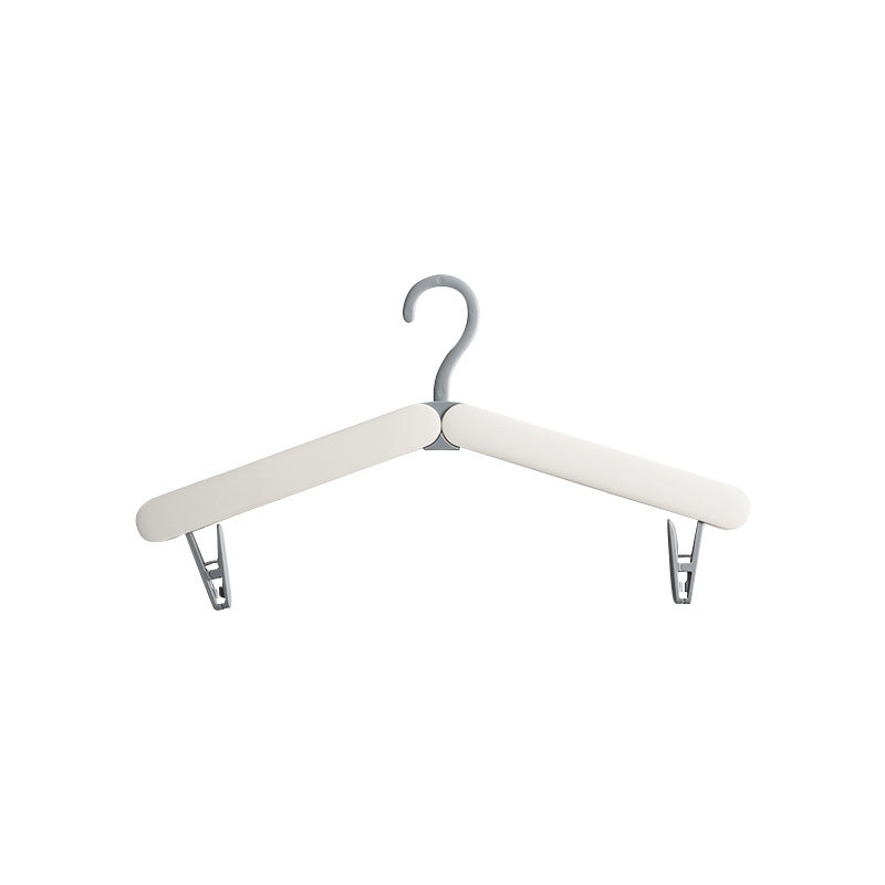 2PCS  White Portable Travel Hanger with Hidden Clips - Lightweight Folding Clothes Hanger for Socks and Small Items