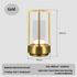 Gold Rechargeable Table Lamp - Touch Dimming 3-Color LED Light for Bedroom and Office