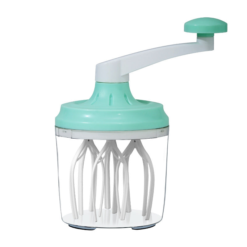Manual Rotary Egg Beater & Cream Whisk 1200ml - Hand Crank Kitchen Mixer for Baking - Durable ABS Material Green