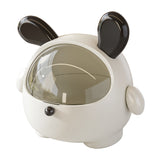 2PCS Black-Eared Cute Puppy Desktop Bin with Lid - Mini Trash Can & Storage Organiser - Kawaii Office Decor for Vanity & Home Office 