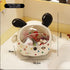 2PCS Black-Eared with polka dot sticker Cute Puppy Desktop Bin with Lid - Mini Trash Can & Storage Organiser - Kawaii Office Decor for Vanity & Home Office 