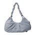 Blue Large Capacity Ruched Travel Duffel Bag - Stylish Yoga Mat Storage Shoulder Bag - Lightweight Gym Fitness Tote with Drawstring Detail for Weekend Getaways and Sports