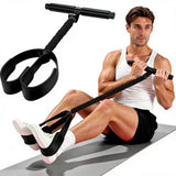 Black Multifunctional Pedal Resistance Band - Home Fitness Sit-up Assistant with Foot Pedals and Elastic Pull Rope - Full Body Workout Equipment for Abs, Arms, Legs and Glutes