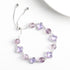 Natural Purple Crystal Four-Leaf Clover Bracelet - Elegant Adjustable Silver-Tone Bolo Jewelry for Women - Versatile Quartz Bead Charm Bracelet, Perfect Mother&