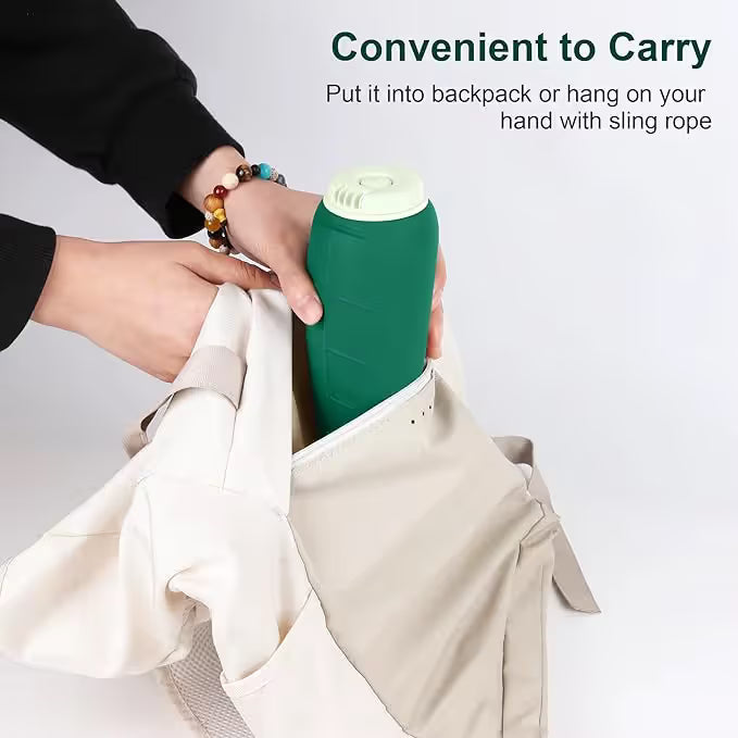 Gray 2-in-1 Portable Dog Water Bottle and Food Container - Leaf-Shaped Silicone Travel Bowl for Pets, Leak-Proof Outdoor Dispenser for Walking, Hiking and Traveling, 330ml Capacity
