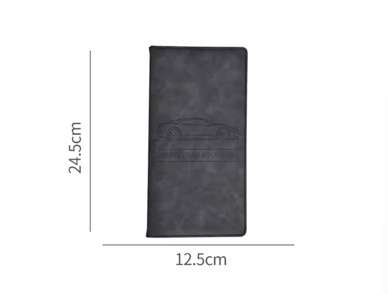 3 Pcs Premium PU Leather Car Registration and Insurance Holder - Slim Auto Document Organizer, Driver's License Wallet and Travel Passport Folder - Red