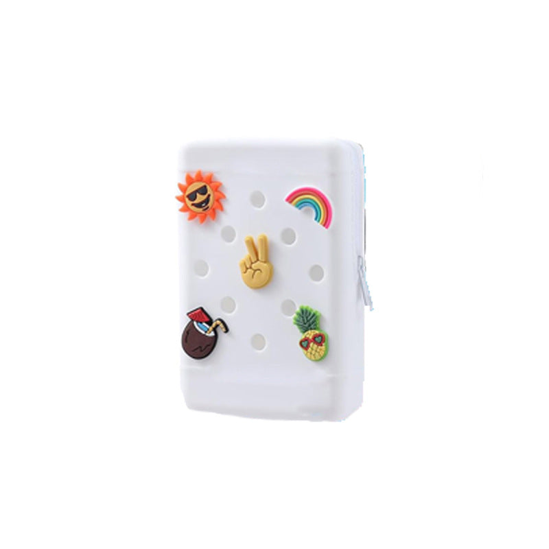 2 PCS White Customizable Tumbler Pouch - Silicone Water Bottle Accessory Bag with Charm Holes - Phone & Essentials Holde