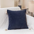 Navy Blue Pillow Covers - Tassel Accent Cushion Covers - 45x45cm (Set of 2)