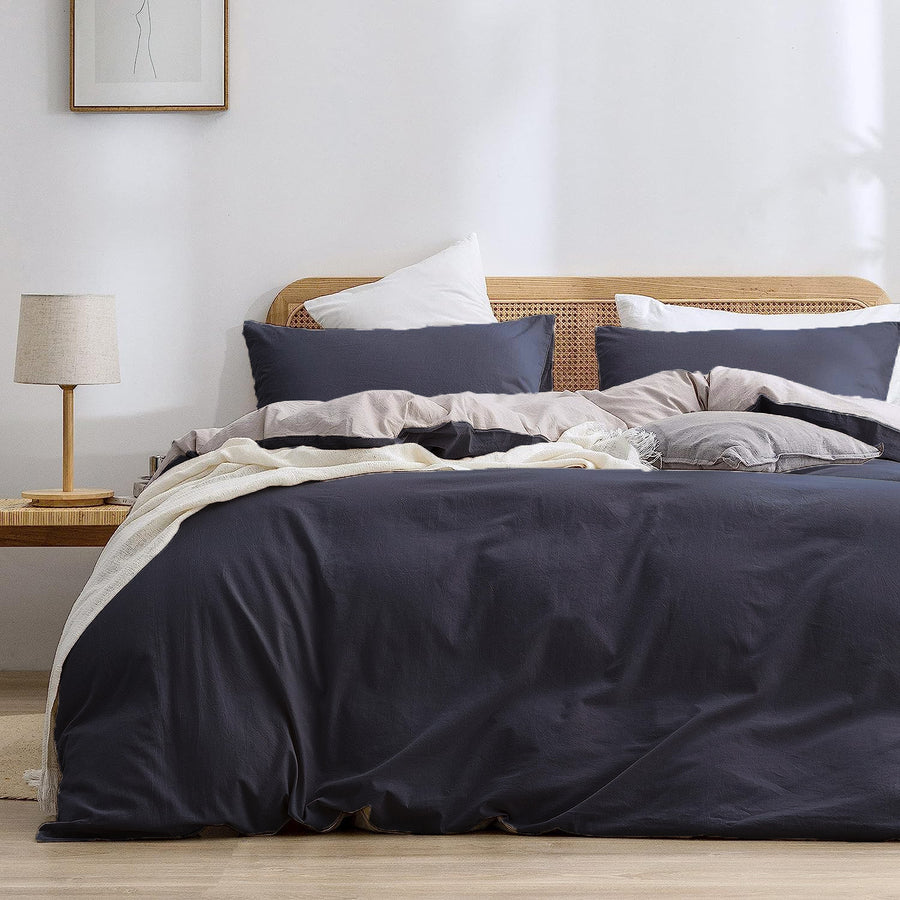 Iris Blue 1.8m (Duvet Cover 180*220cm) Luxurious Soft Brushed Microfiber 4-Piece Bedding Set - Pure Color Double Bed Duv
