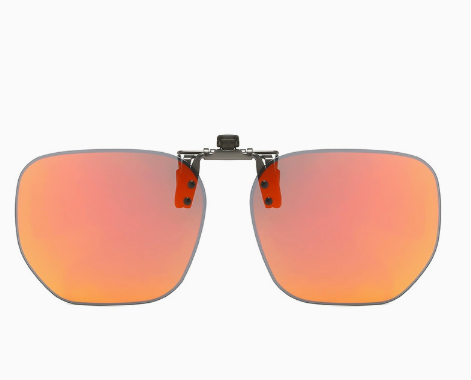 Quickred 2-Piece Flip-Up Sunglasses Clip-On Set for Glasses - UV-Protective Square Polarized Lenses for Driving